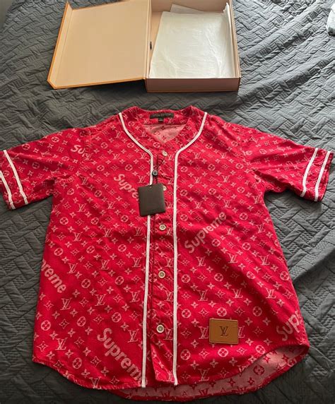 supreme lv baseball jersey